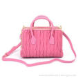 Fashion Soft Nylon Womens Leather Bag Shoulder Tote , Pink